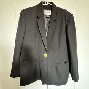 Dejac Paris Black and Gold Blazer with Structured Design pure wool size large